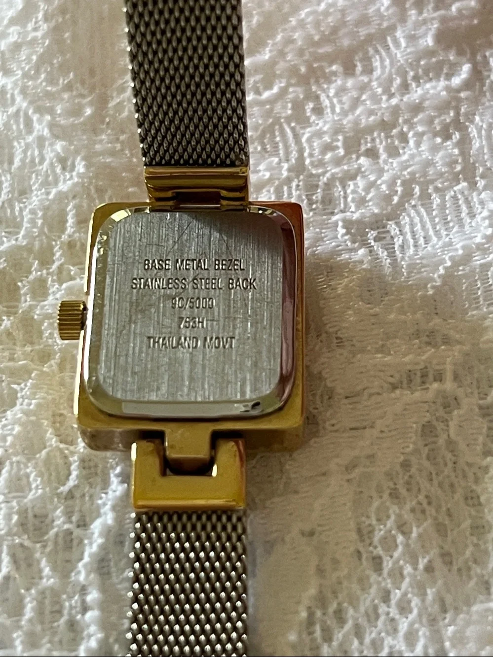 Gold-Tone and Silver Mesh Women's Bracelet Watch